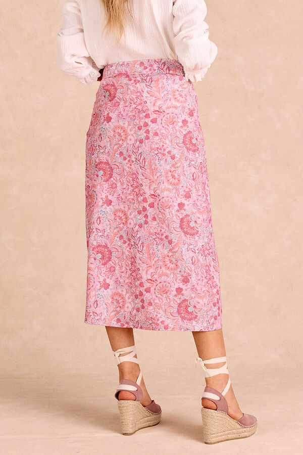 Pol&iacute;n Et Moi Falda flores Lisa Rosa