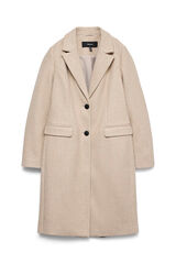 Vero Moda Abrigo midi de pa&ntilde;o Marr&oacute;n oscuro