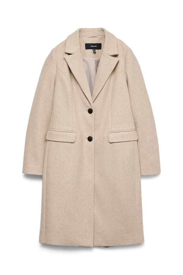 Vero Moda Abrigo midi de pa&ntilde;o Marr&oacute;n oscuro