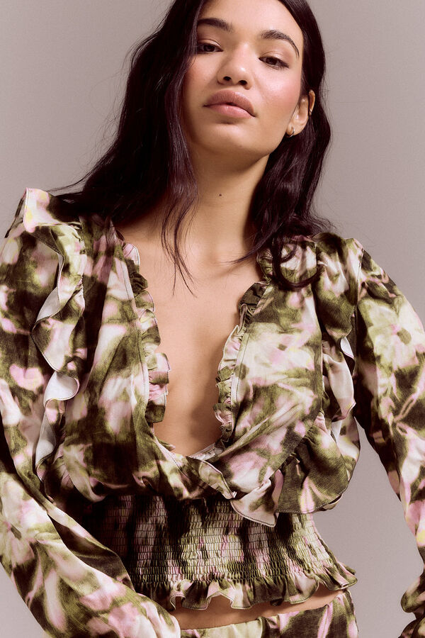 Slowlove Blusa estampada nido de abeja Multicolor