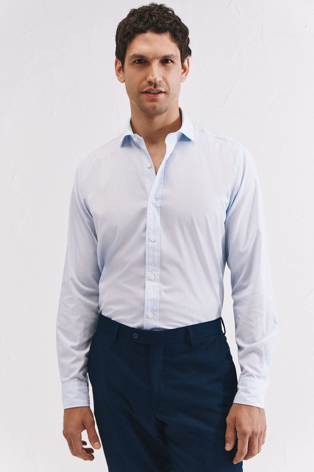 Cortefiel Camisa riscas algod&atilde;o