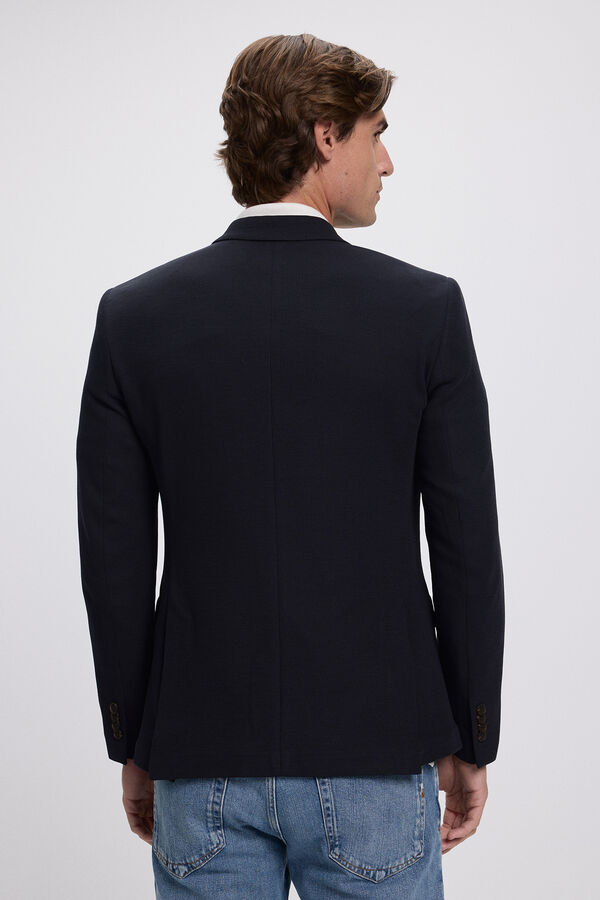 Jack & Jones Blazer slim fit piqu&eacute; Azul marino