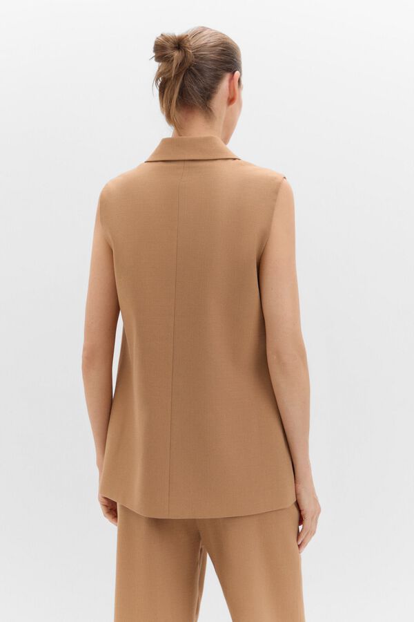 Cortefiel Colete comprido Castanho