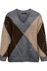 Vero Moda Curve Jersey rombos talla grande Gris