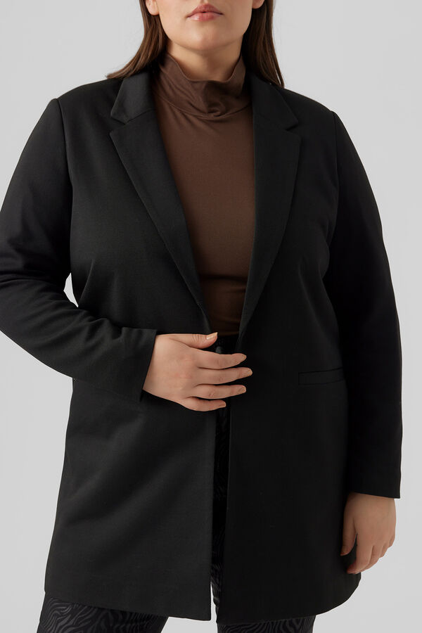 Vero Moda Curve Blazer manga larga con bolsillos talla grande Negro