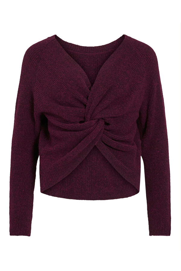 Vila Jersey de lana reversible Morado