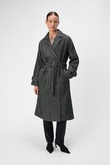 Object Sobretudo longo de pano Cinzento