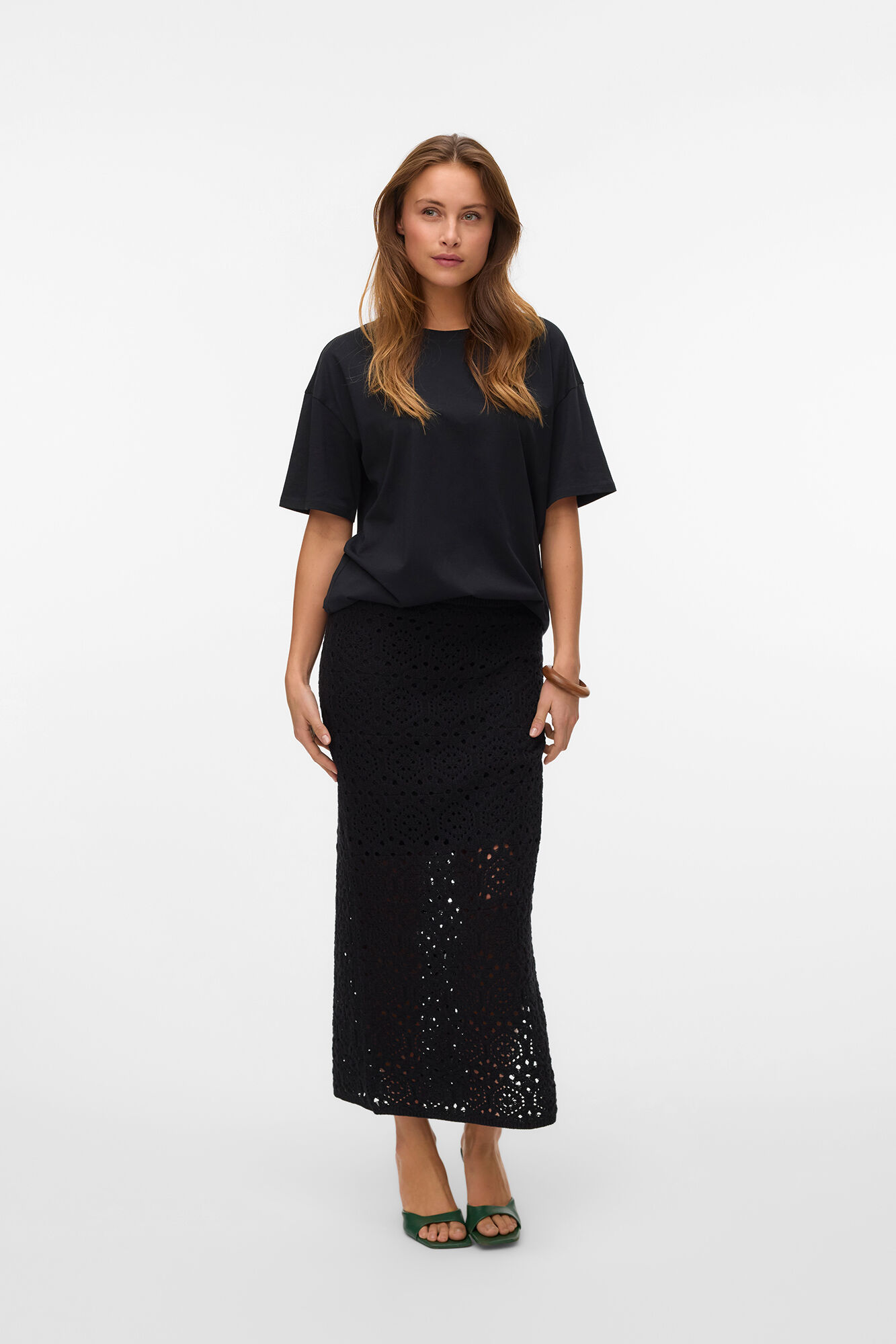 Vero Moda Falda midi punto calado