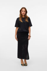 Vero Moda Falda midi punto calado Negro