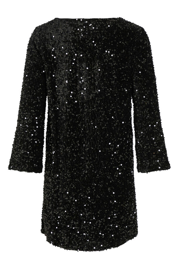 Vila Vestido curto com lantejoulas Preto