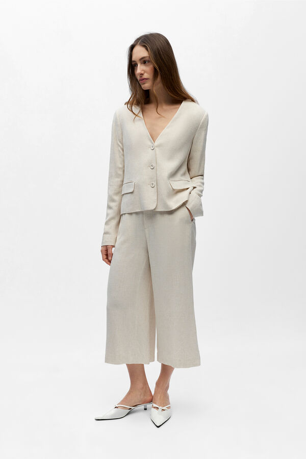Object Cal&ccedil;a culotte em linho Tostado