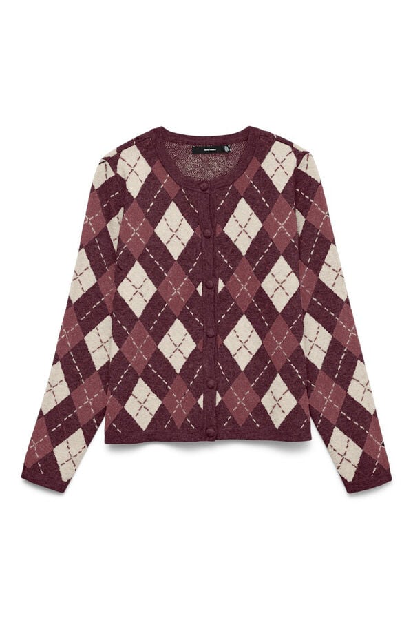 Vero Moda C&aacute;rdigan de punto rombos Morado