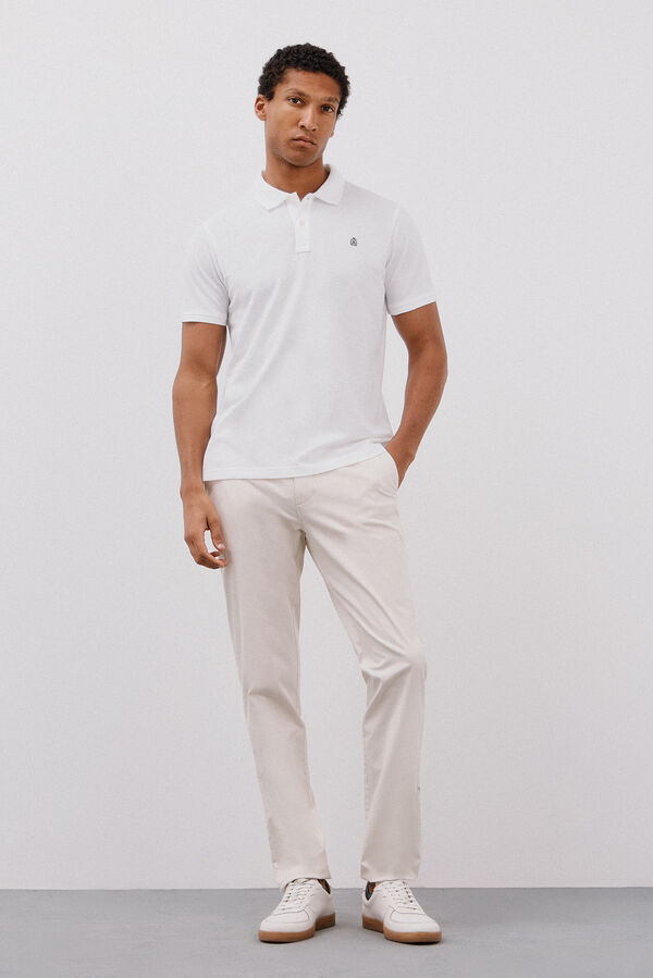 Cortefiel Polo básico slim Branco