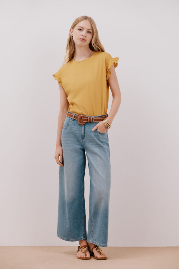 Cortefiel Camisola b&aacute;sica folho Dourado