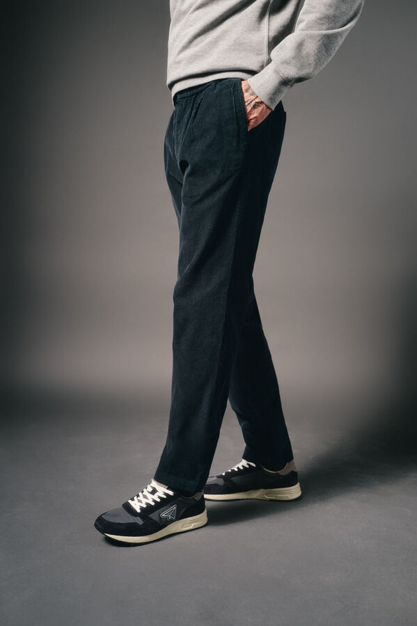 OOTO Cal&ccedil;as de veludo veludo com el&aacute;stico Azul