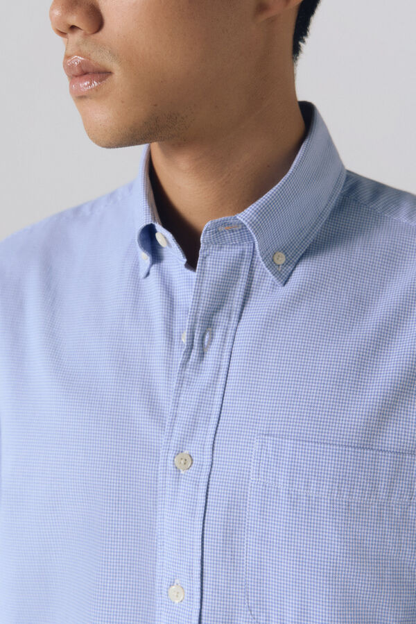 Cortefiel Camisa twill xadrez Azul