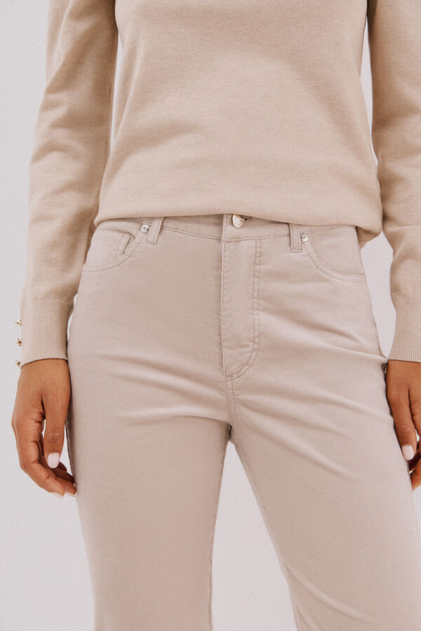 Cortefiel Pantal&oacute;n Sensational velvet Beige