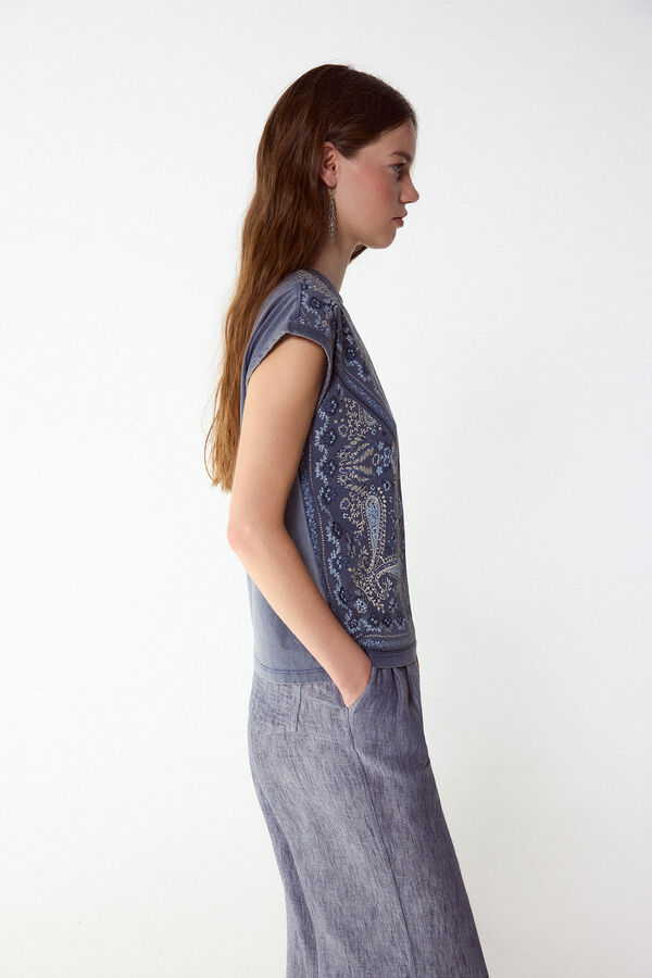 Slowlove Camiseta estampado bandana Azul marino