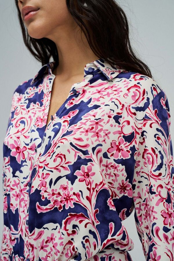 Salsa Jeans Camisa acetinada com estampado Multicolorido