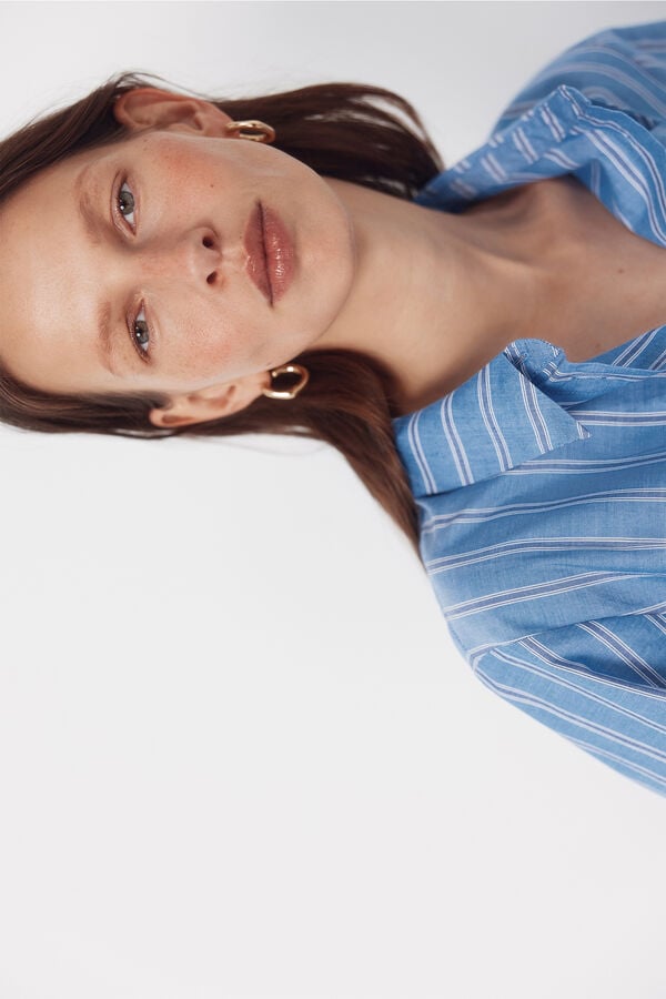 Cortefiel Vestido camisero rayas Estampado azul