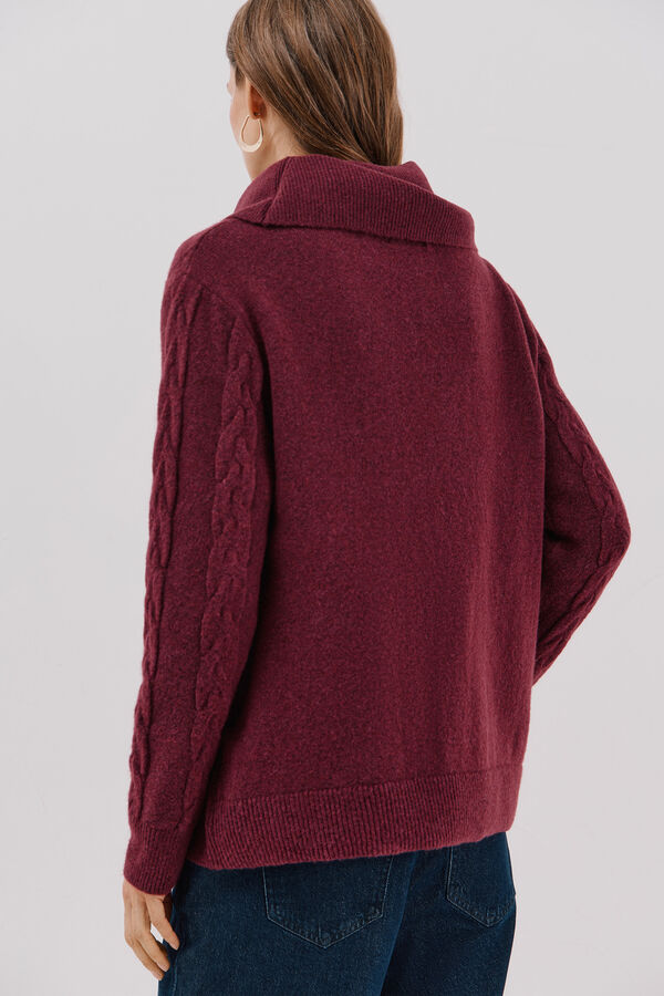 Cortefiel Jersey cuello amplio Morado