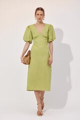 Cortefiel Vestido estampado floral Verde