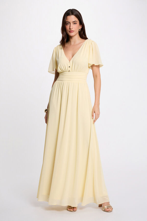 Morgan Vestido comprido fluido Amarelo