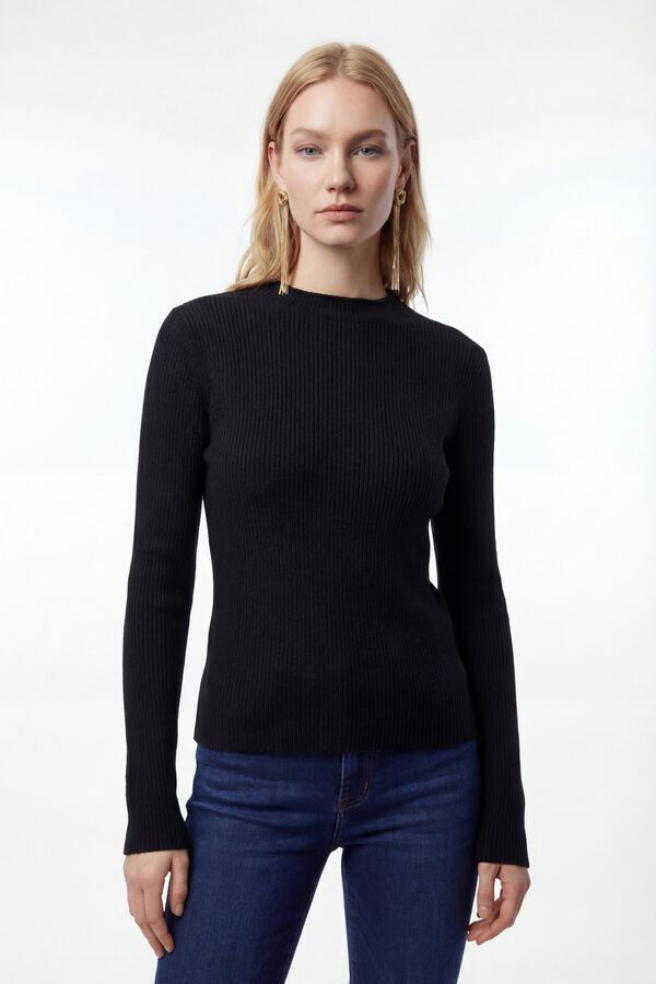 Vero Moda Jersey micro canal&eacute; Negro
