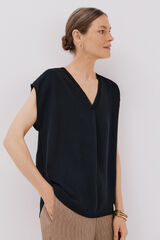 Cortefiel Blusa com detalhe canelado Preto