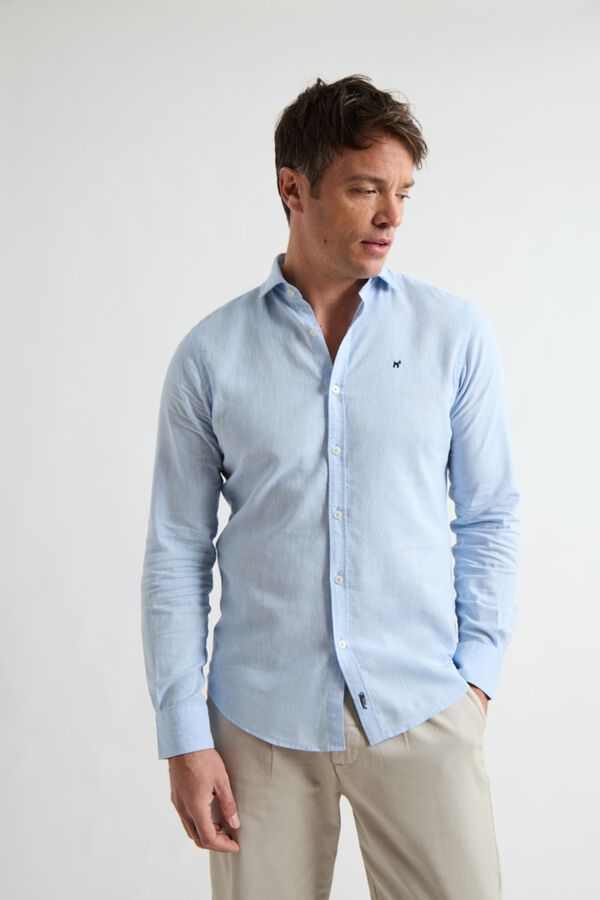 Williot Camisa Lino Mil Rayas Azul marino