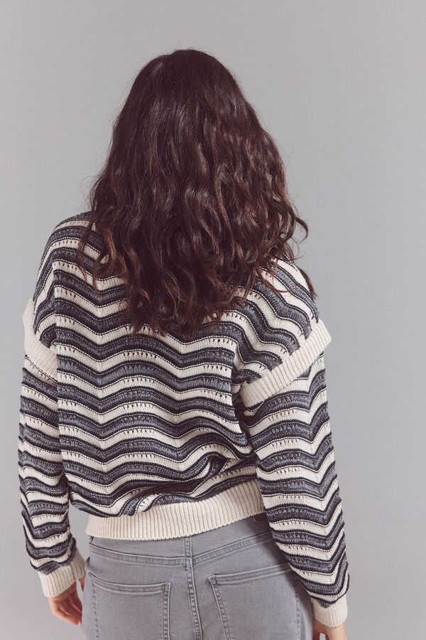 Slowlove Su&eacute;ter com estrutura ondulada bicolor Preto