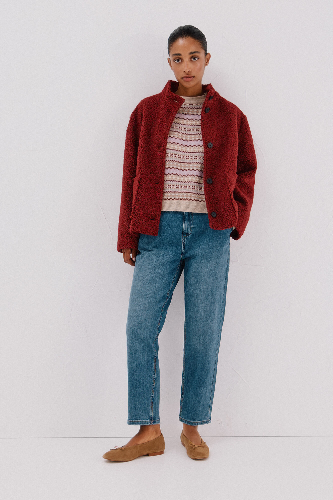 Cortefiel su&eacute;ter de malha grega