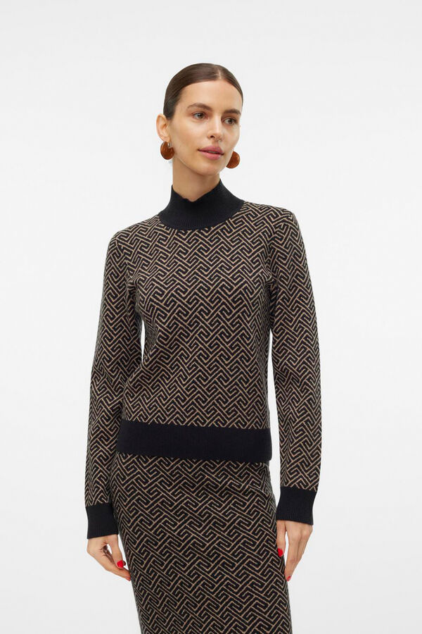 Vero Moda Camisola de malha com gola alta  Preto