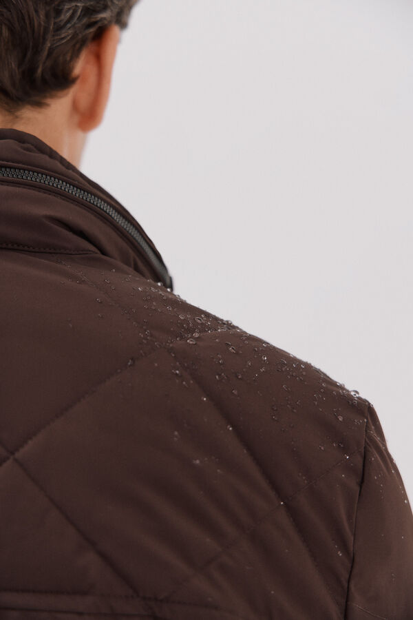 Cortefiel Chaqueta acolchada rombo Marr&oacute;n oscuro