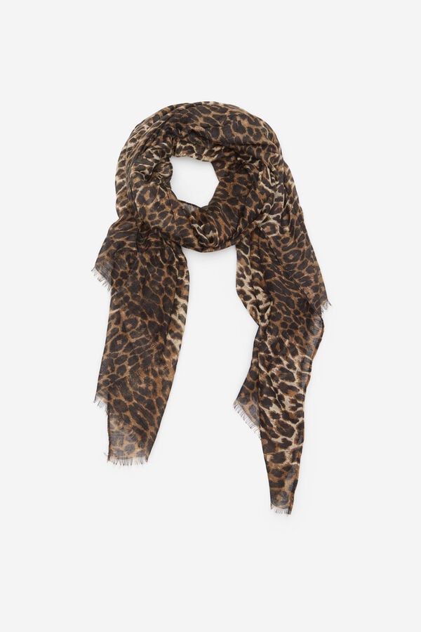 Cortefiel Cachecol de leopardo Castanho