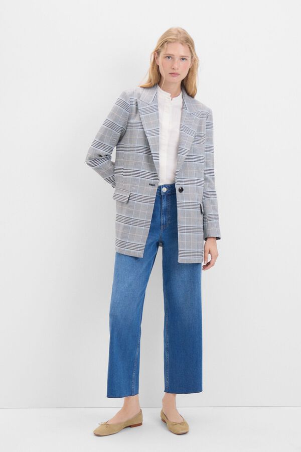 Cortefiel Blazer cuadros Estampado azul