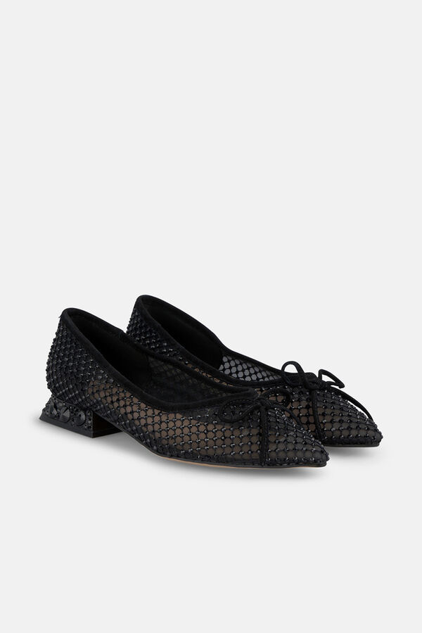 Alma en Pena Zapato rejilla con tira de pedreria Negro