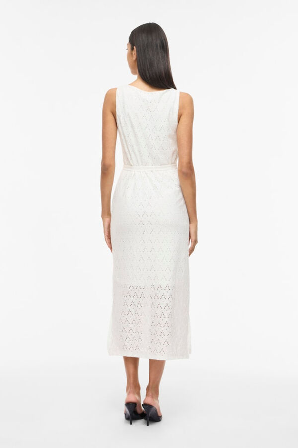 Vila Vestido midi con calados de algod&oacute;n Blanco