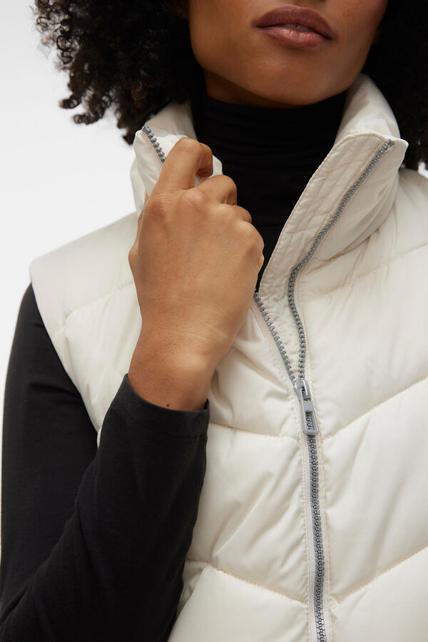 Vero Moda Colete midi acolchoado Cinzento