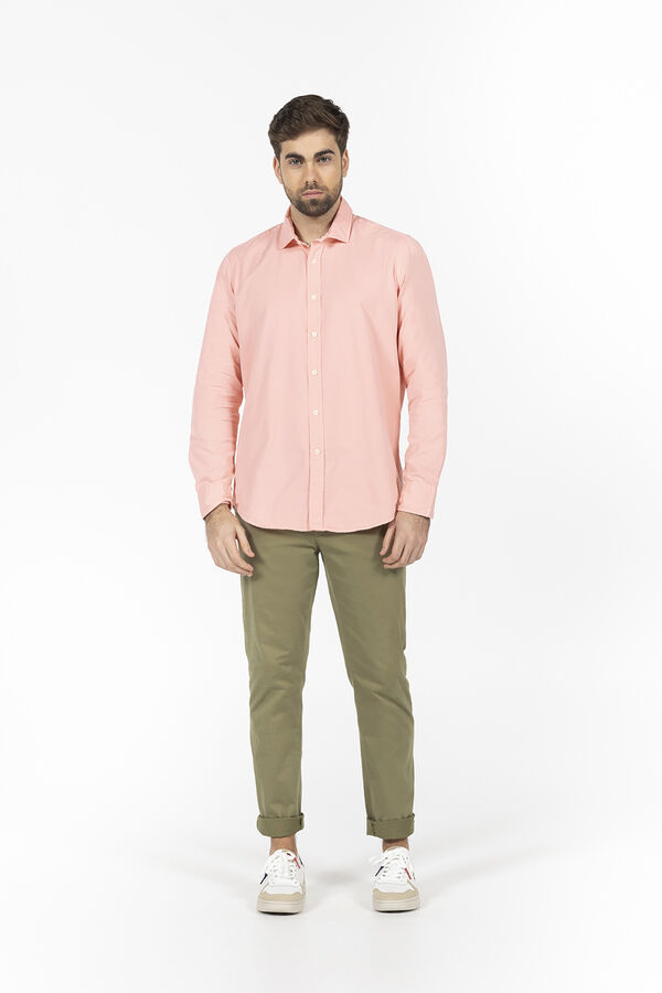 elPulpo Camisa lisa sarga lavada Naranja