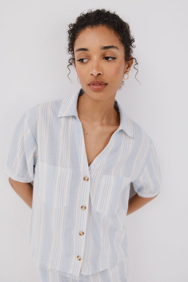 Cortefiel Camisa manga curta Azul