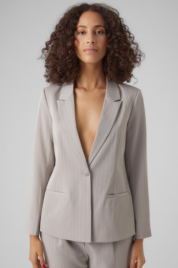 Vero Moda Blazer Slim estampado às riscas Cinzento