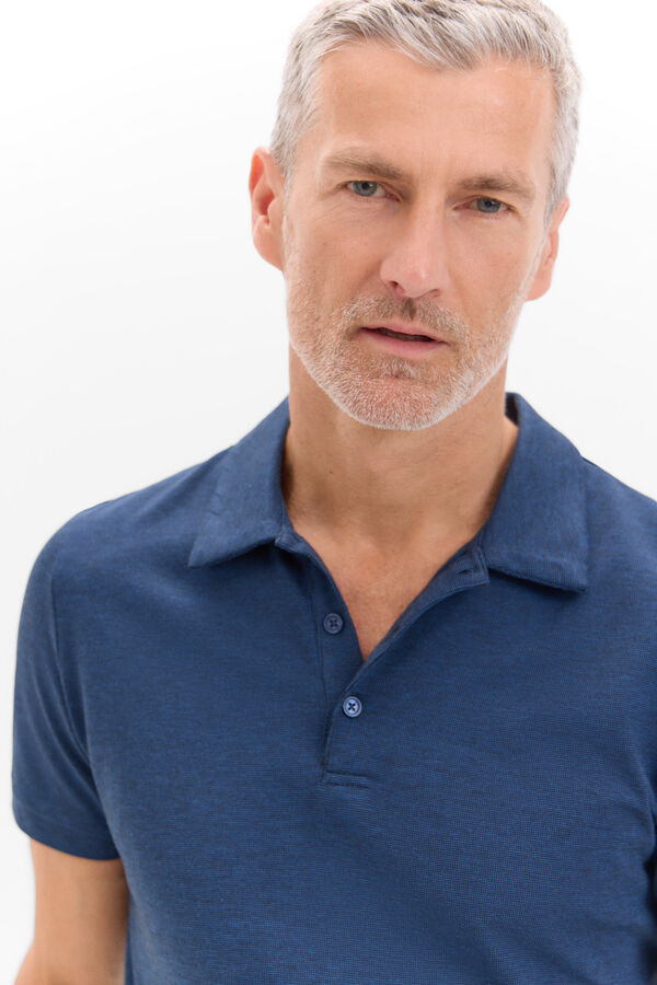 Cortefiel Polo algod&oacute;n tencel Azul marino