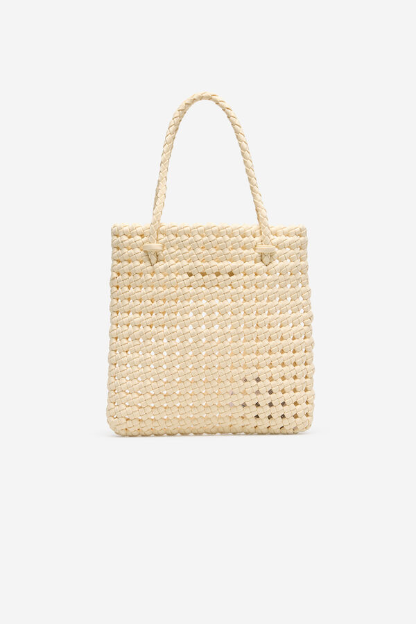 Cortefiel Bolsa tecido Ecru