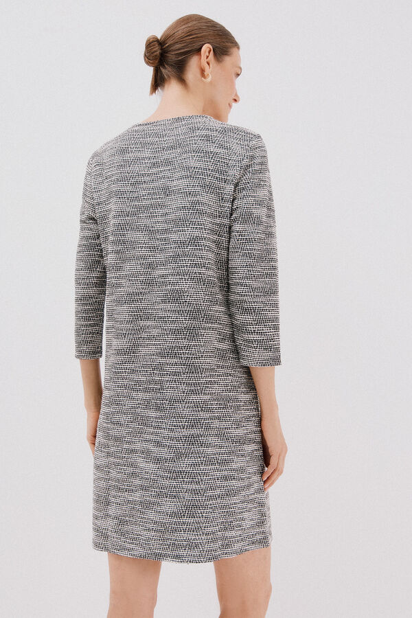 Cortefiel Vestido curto de tweed Cinzento