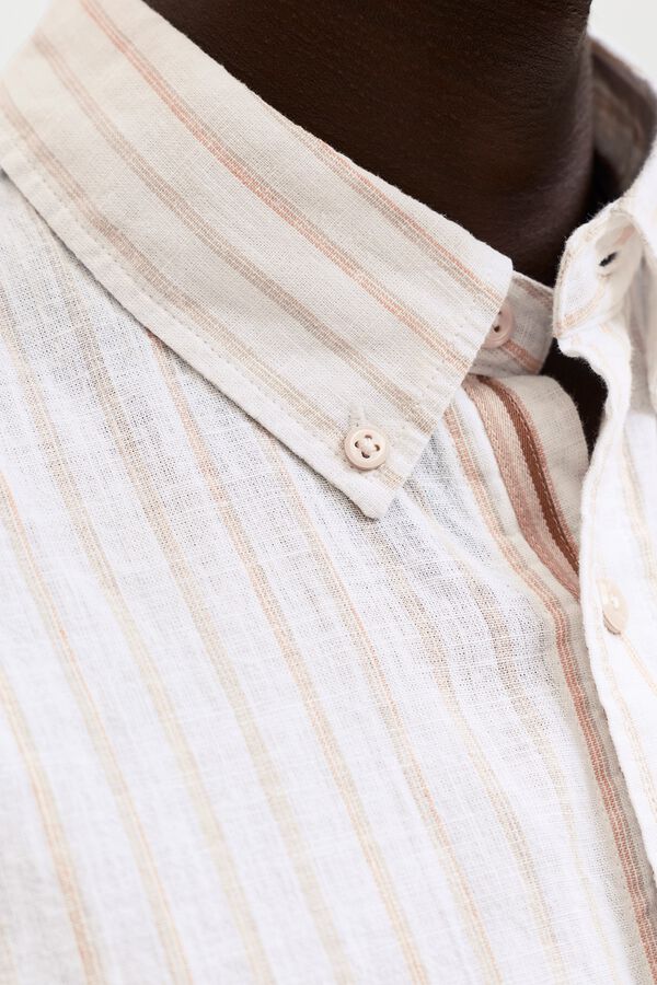 Jack & Jones Camisa de linho de manga curta Impress&atilde;o