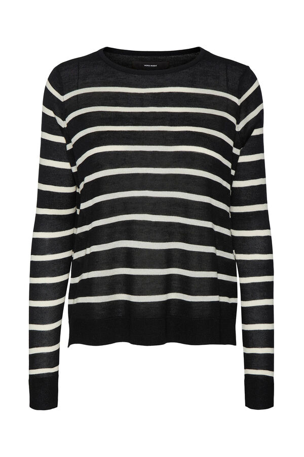 Vero Moda Camisola fina de gola redonda Preto