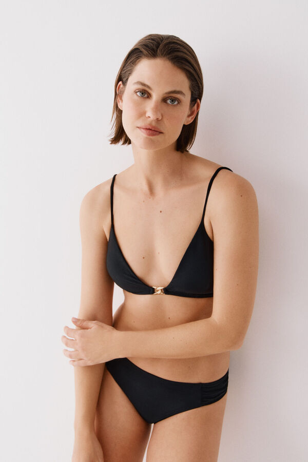 Cortefiel Top bikini negro cadena Negro