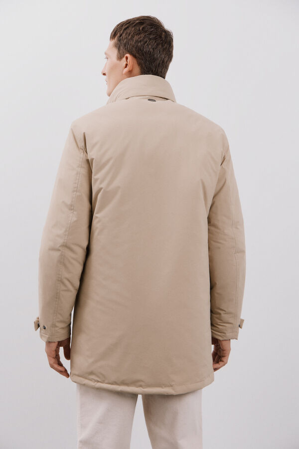 Cortefiel Impermeable con desmontable Beige
