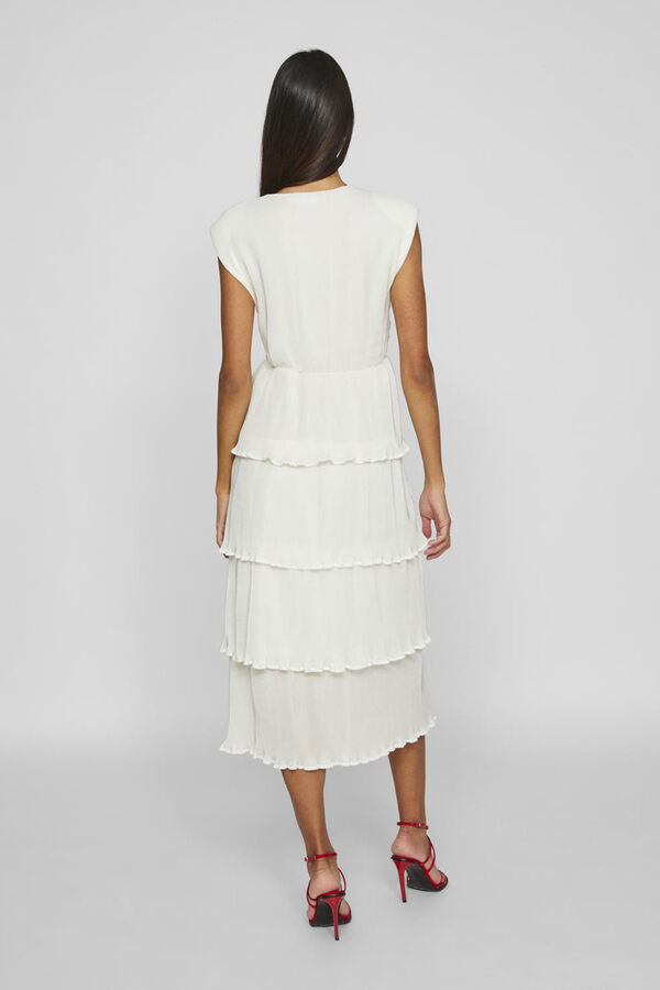 Vila Vestido de novia midi con volantes Blanco
